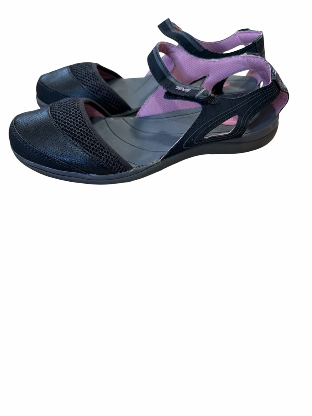 Teva Women’s Size 9 Black Pink Closed-Toe Sport Water Sandals Adjustable